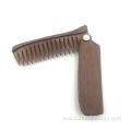 sandalwood pocket folding wooden beard comb